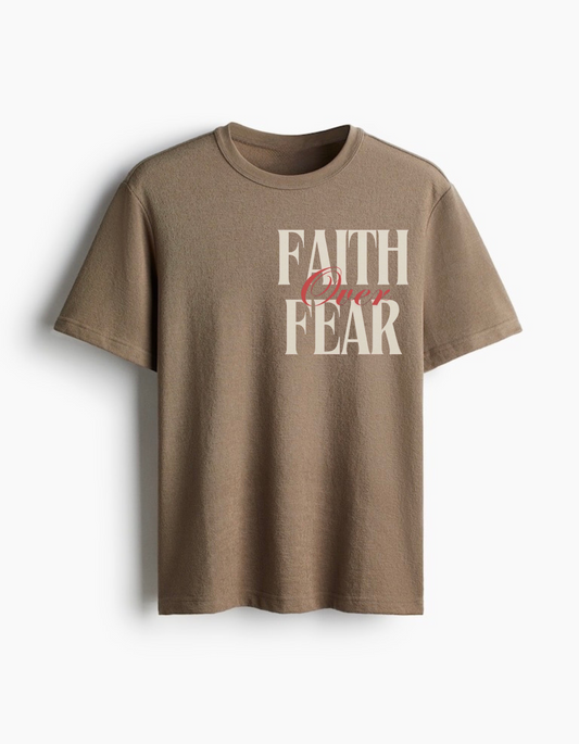 Faith Over Fear Brown Tee