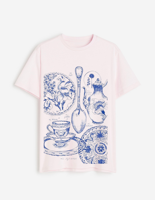 Vintage Tea & Porcelain Pink Tee